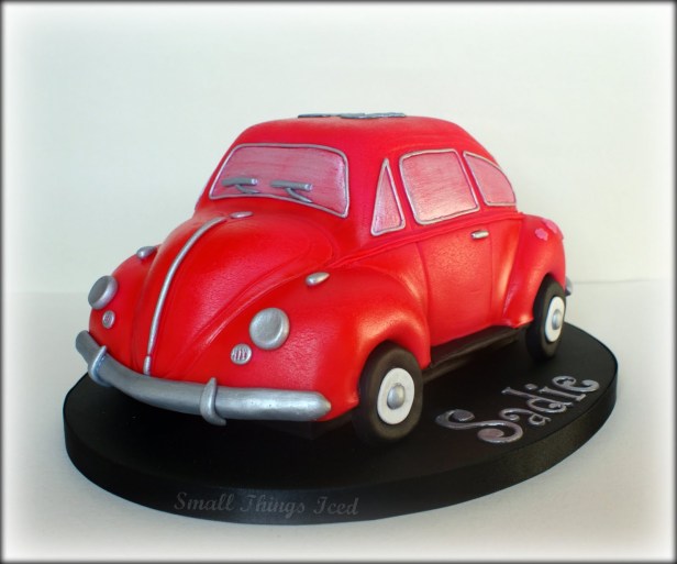 Small Things Iced: Hot Pink Beetle Car Cake Small Things Iced: H